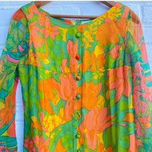 Vintage anika bright floral dress